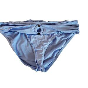 Gibson Latimer Solid Ring Front Shirred Band Classic Hipster Bikini Bottom